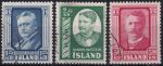 Obrázek k výrobku 46345 - 1952, Island, 0281/0284, Státní prezident Sveinn Björnsson v staroislandském rámu obrazu ⊙