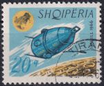 Obrázek k výrobku 46840 - 1963, Albánie, 0779, Letecká známka: Lunární a meziplanetární lety - Měsíční sonda \"Lunik 1\" ⊙