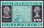 Obrázek k výrobku 46965 - 1969, Guernsey, 0009I, Výplatní známka: Pohledy a znaky - Mapa, Vilém Dobyvatel ✶✶