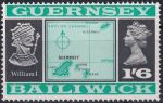 Obrázek k výrobku 46966 - 1970, Guernsey, 0009II, Výplatní známka: Pohledy a znaky - Mapa, Vilém Dobyvatel ✶✶