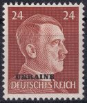 Obrázek k výrobku 47846 - 1941, Obsazená území Německem 1939-45 (Ukrajina), 11, Výplatní známky: Adolf Hitler ✶