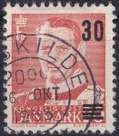 Obrázek k výrobku 48225 - 1955, Dánsko, 0358/361, Výplatní známky: Vlnky bez srdíček a král Frederik IX. ⊙
