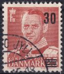 Obrázek k výrobku 48226 - 1955, Dánsko, 360I, Výplatní známka: Vlnky bez srdíček a král Frederik IX. ⊙