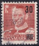 Obrázek k výrobku 48227 - 1955, Dánsko, 360II, Výplatní známka: Vlnky bez srdíček a král Frederik IX. ⊙