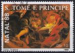 Obrázek k výrobku 48291 - 1988, Svatý Tomáš a Princův ostrov, 1089, Vánoce: Malířství - Marie s králíkem od Tiziana ⊙