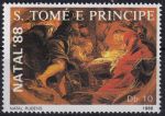 Obrázek k výrobku 48292 - 1988, Svatý Tomáš a Princův ostrov, 1090, Vánoce: Malířství - Obraz od Rubense ⊙