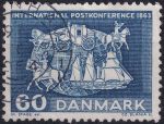 Obrázek k výrobku 48830 - 1963, Dánsko, 0414x, 100. výročí první mezinárodní poštovní konference ⊙ 