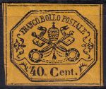 Obrázek k výrobku 48878 - 1867, Církevní stát, 15NT, Výplatní známka: Papežské znaky ✶