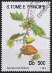 Obrázek k výrobku 49042 - 1993, Svatý Tomáš a Princův ostrov, 1400, Motýli opylující květy: Nymphalis sp. ⊙