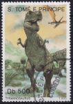 Obrázek k výrobku 49045 - 1993, Svatý Tomáš a Princův ostrov, 1436, Prehistorická zvířata: Dilophosaurus ⊙
