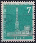 Obrázek k výrobku 49675 - 1956, Berlín, 142, Výplatní známka: Berlínské pohledy na město (II) - Rozhlasový vysílač a výstavní hala ⊙