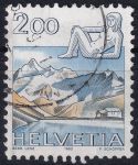 Obrázek k výrobku 49785 - 1983, Švýcarsko, 1264, Výplatní známka: Znamení zvěrokruhu a krajinky (III) - Panna ⊙