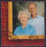 Obrázek k výrobku 51543 - 1997, Guernsey, 0757, Zlatá svatba královny Alžběty II. a prince Filipa: Vedení vlajkové přehlídky (1987) ⊙ 