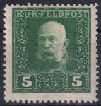 Obrázek k výrobku 51595 - 1915/1917, Rakousko-uherská polní pošta (Všeobecné vydání), 25A, Výplatní známka: Císař František Josef I. ✶