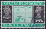 Obrázek k výrobku 51640 - 1970, Guernsey, 0018II, Výplatní známka: Pohledy a znaky - Mapa, Vilém Dobyvatel ✶✶