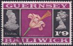 Obrázek k výrobku 51641 - 1969, Guernsey, 0019, Výplatní známka: Pohledy a znaky - Guernseyská lilie, Alžběta I. ✶✶