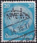 Obrázek k výrobku 52149 - 1933, Deutsches Reich, 0489, Výplatní známka: Paul von Hindenburg v medailonu (II) - Paul von Hindenburg (1847-1934), 2. říšský prezident ⊙ 