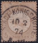 Obrázek k výrobku 52459 - 1872, Německá říše, 021a, Výplatní známka: Orel s velkým štítem na hrudi (a korunou se stuhou) ⊙ 
