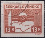 Obrázek k výrobku 53286 - 1945, ČSR II, 0358, Výplatní známka: Košické vydání: Symbol spojenectví ČSR-SSSR ⊙ 