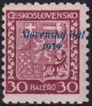 Obrázek k výrobku 53496 - 1939, Slovenský stát, 006VV, Výplatní známka: Státní znak ✶✶