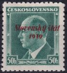 Obrázek k výrobku 53521 - 1939, Slovenský stát, 008II, Výplatní známka: Dr. E. Beneš ✶✶