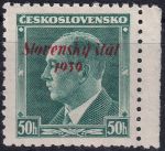 Obrázek k výrobku 53524 - 1939, Slovenský stát, 008, Výplatní známka: Dr. E. Beneš ✶✶ o D