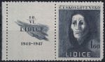 Obrázek k výrobku 53644 - 1947, ČSR II, 0453KL, 5. výročí vyhlazení Lidic: Trpící žena ✶✶ o L