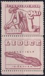 Obrázek k výrobku 53727 - 1947, ČSR II, 0455KH, 5. výročí vyhlazení Lidic: Klečící žena ✶ o H