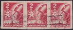 Obrázek k výrobku 53806 - 1945, ČSR II, 0354ST, Výplatní známka: Košické vydání - Hlava rudoarmějce a státní znak ⊙ ⊟
