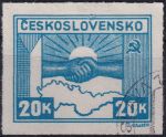 Obrázek k výrobku 53819 - 1945, ČSR II, 0359aDV, Výplatní známka: Košické vydání - Symbol spojenectví ČSR-SSSR ⊙ 