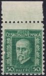Obrázek k výrobku 54042 - 1926, ČSR I, 0204IP6, Výplatní známka: 75. narozeniny T. G. Masaryka (pozměněná kresba) ✶