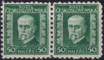 Obrázek k výrobku 54046 - 1926, ČSR I, 0206, Výplatní známka: 75. narozeniny T. G. Masaryka (pozměněná kresba) ✶ o H