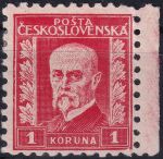 Obrázek k výrobku 54054 - 1927, ČSR I, 0208, Výplatní známka: 75. narozeniny T. G. Masaryka (pozměněná kresba) ✶ o L