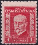 Obrázek k výrobku 54055 - 1927, ČSR I, 0208, Výplatní známka: 75. narozeniny T. G. Masaryka (pozměněná kresba) ✶ o P