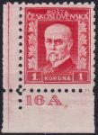 Obrázek k výrobku 54066 - 1927, ČSR I, 0208DČ, Výplatní známka: 75. narozeniny T. G. Masaryka (pozměněná kresba) ✶ L D