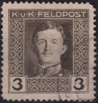 Obrázek k výrobku 54361 - 1917/1918, Rakousko-uherská polní pošta (Všeobecné vydání), 55A, Výplatní známka: Císař Karel I. ⊙