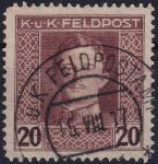 Obrázek k výrobku 54387 - 1917/1918, Rakousko-uherská polní pošta (Všeobecné vydání), 60A, Výplatní známka: Císař Karel I. ⊙