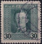 Obrázek k výrobku 54399 - 1917/1918, Rakousko-uherská polní pošta (Všeobecné vydání), 62A, Výplatní známka: Císař Karel I. ⊙