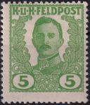 Obrázek k výrobku 54442 - 1918, Rakousko-uherská polní pošta (Všeobecné vydání), IV, Výplatní známka: Císař Karel I. ✶
