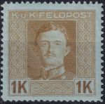 Obrázek k výrobku 54447 - 1918, Rakousko-uherská polní pošta (Všeobecné vydání), XIII, Výplatní známka: Císař Karel I. ✶