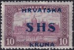 Obrázek k výrobku 54765 - 1918, Jugoslávie (vydání pro Chorvatsko), 0082, Známky Maďarska s přetiskem: Na kresbě Parlament 1917/20 ✶✶
