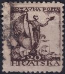 Obrázek k výrobku 54802 - 1919, Jugoslávie (vydání pro Chorvatsko), 0092A, Výplatní známka: Námořník s vlajkou a sokolem ⊙