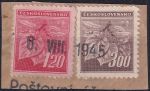 Obrázek k výrobku 54899 - 1945, ČSR II, 0378+0379, Výplatní známky: Lipová ratolest ⊡ 