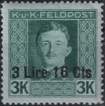 Obrázek k výrobku 55005 - 1918, Rakousko-uherská polní pošta (vydání pro Itálii), 11, Výplatní známka ✶✶