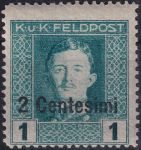 Obrázek k výrobku 55007 - 1918, Rakousko-uherská polní pošta (vydání pro Itálii), 01, Výplatní známka ✶