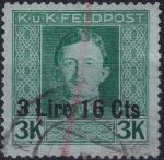 Obrázek k výrobku 55045 - 1918, Rakousko-uherská polní pošta (vydání pro Itálii), 17, Výplatní známka ⊙