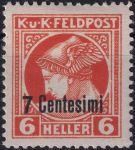 Obrázek k výrobku 55052 - 1918, Rakousko-uherská polní pošta (vydání pro Itálii), 20A, Novinová známka ✶
