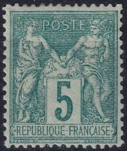 1876, Francie, 0059IIa, Výplatní známka: Alegorie ✶