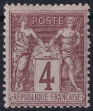 1877, Francie, 0071a, Výplatní známka: Alegorie ✶✶