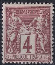 1877, Francie, 0071a, Výplatní známka: Alegorie ✶